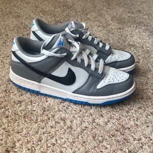 Nike Kids Sneakers - White and Gray with Blue Accents